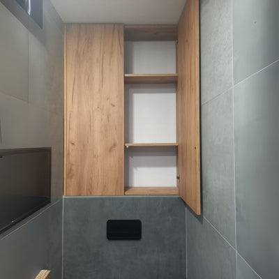 Kiremit Meşe Havlu Dolabı