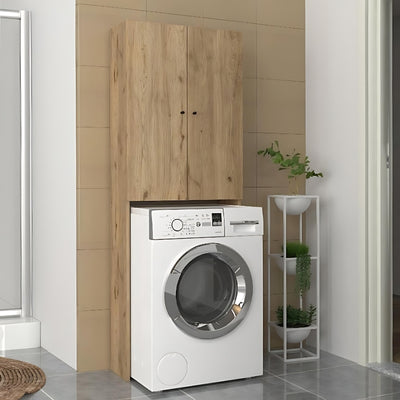 Fırtına Meşe Çamaşır Makina Üstü Dolap