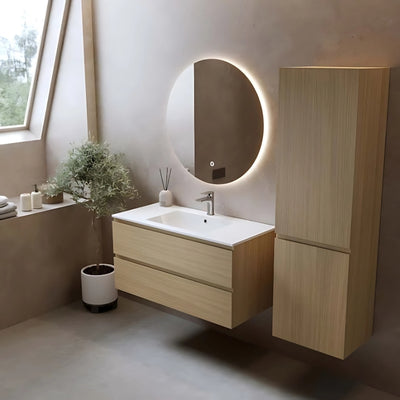 Meşe Palamut Banyo Dolabı